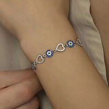 Supertrend Gümüş Kalpli Nazar Kadın Bileklik