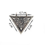 Supertrend Gümüş Üçgen İçi Açılabilen Allah Muskalık Kolye