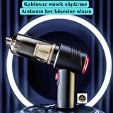 USB GİRİŞLİ KABLOSUZ  EMİŞ VE ÜFLEMELİ ŞARJLI ELEKTRİKLİ OTO / EV / OFİS EL SÜPÜRGESİ SİYAH