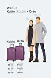 Spring Model Mor Renk 2'li Valiz Seti Kabin + Orta