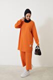 Saç Örgü Pantolon-Oranj