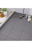 PVC PASPAS 120 X 50 CM GRİ BANYO KAYMAZ YER ZEMİN MATI  S-MAT ZİNCİR DESEN