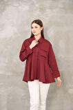 Cep Kapak Detay Terikoton Tunik-Bordo
