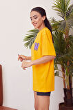 W Baskılı T-shirt-Hardal
