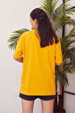 W Baskılı T-shirt-Hardal