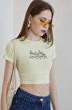 Baskılı T-shirt-Sarı