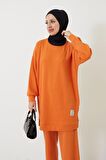 Saç Örgülü Tunik-Oranj