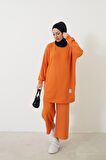 Saç Örgülü Tunik-Oranj