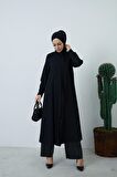 Fularlı Tunik-Siyah