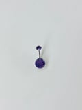 Rodyum Zirkon Taşlı Çelik Göbek - Pg0068