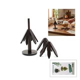 Standlı=ağaç Model 2PCS Ahşap Bambu Katlanır Nihale Yapraklı Çiçek Modeli= Çap: 20CM