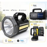 Gold Gp-620 Solar Şarjlı 50 Watt Güçlü Kamp El Feneri Takım Çantalı