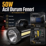 Gold Gp-620 Solar Şarjlı 50 Watt Güçlü Kamp El Feneri Takım Çantalı