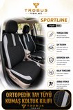 Dacia Logan 2004 Sonrası Uyumlu Sportline Serisi Siyah Gri Ortopedik Tay Tüyü Koltuk Kılıfı