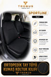 Dacia Logan 2004 Sonrası Uyumlu Sportline Serisi Siyah Ortopedik Tay Tüyü Koltuk Kılıfı