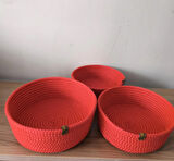 3 lü Kırmızı  Sepet,  Havlu Sepeti, Mutfak Ve Banyo Organizer, Çok Amaçlı Sepet Takımı 22x8 Cm