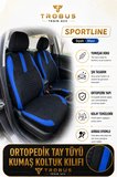 Mazda 3 2003 Sonrası Uyumlu Sportline Serisi Siyah Mavi Ortopedik Tay Tüyü Koltuk Kılıfı