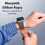 DUX DUCIS Apple Watch 42/44/45MM için Manyetik Zincir Versiyon PU Deri Kayış Kord