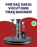 VGR V-695 Şarjlı Profesyonel Erkek Saç Sakal Tıraş Makinesi IPX7 Su Geçirmez