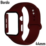 ALLY Apple Watch 4-5-6 44mm Silikon Kordon Kayış ve Ekran Koruyucu Kılıf-(5775)
