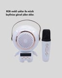 RGB Işıklı Astronot Bluetooth Hoparlör Karaoke Mikrofonlu