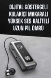 Kablolu Makaralı Bluetooth Kulaklık Uzun Pil Ömrü Dijital Göstergeli