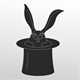 Folyo Sticker Tavşan Ve Şapka