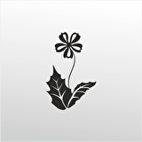 Folyo Sticker Yapraklı Çiçek