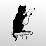 Folyo Sticker Gazete Okuyan Kedi