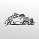 Folyo Sticker Klasik Araba