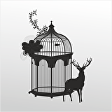 Folyo Sticker Kuş Kafesi
