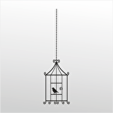 Folyo Sticker Kuş Kafesi