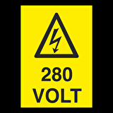 280 Volt Uyarı Levhası