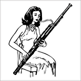 FAGOT ÇALAN KADIN FOLYO STİCKER