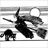 SÜPÜRGELİ CADI FOLYO STİCKER