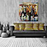 Yağmur Ve Şemsiyeler Kanvas Tablo