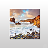 Sahil Ve Taşlar Kanvas Tablo