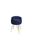 Bianco Metal Ayaklı Puflu ZigonSe hpa  Altın Koyu Mavi (GOLD DARK BLUE)