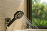 Duş Başlığı 3 Fonksiyonlu Pervaneli Siyah Duş Başlığı