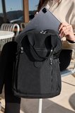 Unisex Suya Dayanıklı Krinkıl Kumaş Çok Gözlü Siyah Laptop Okul Ve Sırt Çantası SI-3063