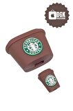 Apple 18-20 Watt Hızlı Şarj Uyumlu Şarj Başlığı Ve Kablo Koruyucu Set Kahverengi Starbucks Figürlü