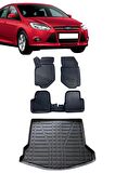 Ford Focus 3.5 2015-2018 Araca Özel 4D Havuzlu Paspas ve Bagaj Seti