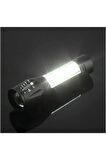 Ultra Güçlü 2500 Lumen 5w Cob Led Usb Şarjlı El Feneri Avcılık,kamp Feneri Deprem Çantalık Fener