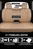 Renault Symbol 2008 ve Sonrası Uyumlu Saren Serisi Bej Koltuk Kılıfı