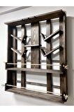Dekoratif Rustik Ahşap Şaraplık , Içki Ve Içecek Standı Mini Bar 105 X 90 x 10 Cm (Ceviz)