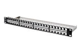 Digitus 48 Port Boş Patch Panel, Zırhlı Keystone Jack Takılabilir, 1U Yüksekliğinde, siyah RAL 9005 renk