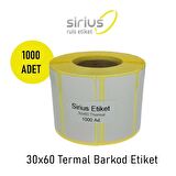 30x60 TERMAL BARKOD ETİKET (1 RULO 1000 ad)