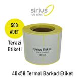 40X58 TERMAL ETİKET TERAZİ ETİKETİ 5rulo paket (2500 ad)