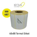 40x80 TERMAL BARKOD ETİKET (1 RULO 1000 ad)