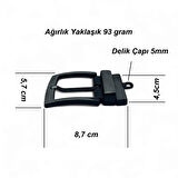 Kemer Tokası 4,5 cm Döner Kafa 1 Adet Siyah Boyalı (Leathercraft, Deri Hobi)